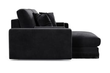 Adelsö by Gynning 3-sits Vändbar L-formad Djup Divansoffa i Sammet - Svart - Möbler - Soffa - Divansoffa & schäslongsoffa - 3 sits soffa med divan