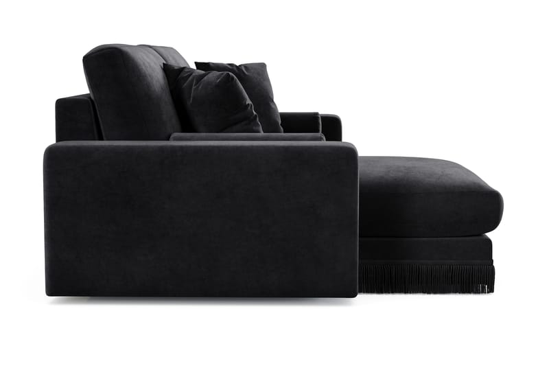 Adelsö by Gynning 3-sits Vändbar L-formad Djup Divansoffa i Sammet - Svart - Möbler - Soffa - Divansoffa & schäslongsoffa - 3 sits soffa med divan
