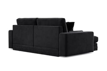 Adelsö by Gynning 3-sits Vändbar L-formad Djup Divansoffa i Sammet - Svart - Möbler - Soffa - Divansoffa & schäslongsoffa - 3 sits soffa med divan