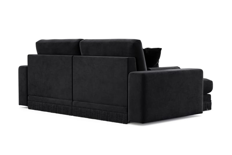 Adelsö by Gynning 3-sits Vändbar L-formad Djup Divansoffa i Sammet - Svart - Möbler - Soffa - Divansoffa & schäslongsoffa - 3 sits soffa med divan