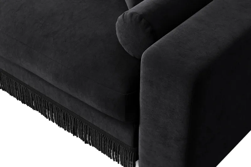 Adelsö by Gynning 3-sits Vändbar L-formad Djup Divansoffa i Sammet - Svart - Möbler - Soffa - Sammetssoffa