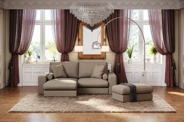 Adelsö by Gynning 3-sits Vändbar L-formad Djup Divansoffa i Tyg - Brun - Möbler - Soffa - Divansoffa & schäslongsoffa - 3 sits soffa med divan