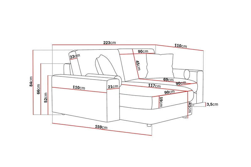 Adelsö by Gynning 3-sits Vändbar L-formad Djup Divansoffa i Tyg - Grön - Möbler - Soffa - Divansoffa & schäslongsoffa - 3 sits soffa med divan