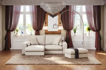 Adelsö by Gynning 3-sits Vändbar L-formad Djup Divansoffa i Tyg - Ljusbeige - Möbler - Soffa - Divansoffa & schäslongsoffa - 3 sits soffa med divan