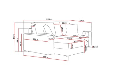 Adelsö by Gynning 3-sits Vändbar L-formad Djup Divansoffa i Tyg - Ljusgrå - Möbler - Soffa - Divansoffa & schäslongsoffa - 3 sits soffa med divan