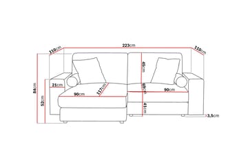 Adelsö by Gynning 3-sits Vändbar L-formad Djup Divansoffa i Tyg - Ljusgrå - Möbler - Soffa - Divansoffa & schäslongsoffa - 3 sits soffa med divan