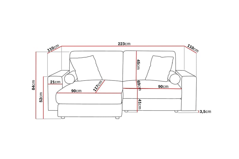 Adelsö by Gynning 3-sits Vändbar L-formad Djup Divansoffa i Tyg - Ljusgrå - Möbler - Soffa - Divansoffa & schäslongsoffa - 3 sits soffa med divan