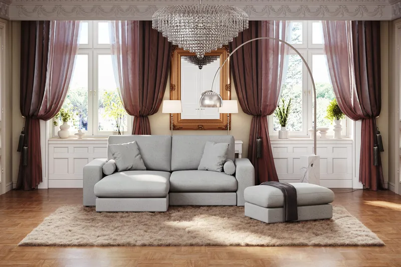 Adelsö by Gynning 3-sits Vändbar L-formad Djup Divansoffa i Tyg - Ljusgrå - Möbler - Soffa - Divansoffa & schäslongsoffa - 3 sits soffa med divan