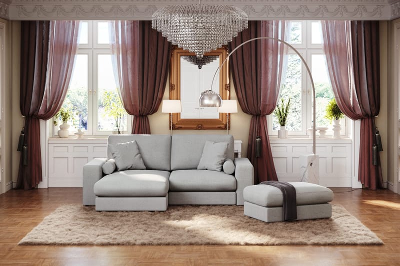 Adelsö by Gynning 3-sits Vändbar L-formad Djup Divansoffa i Tyg - Ljusgrå - Möbler - Soffa - Divansoffa & schäslongsoffa - 3 sits soffa med divan