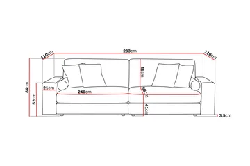 Adelsö by Gynning 4-sits Djup Sammetssoffa - Mörkgrå - Möbler - Soffa - 4 sits soffa
