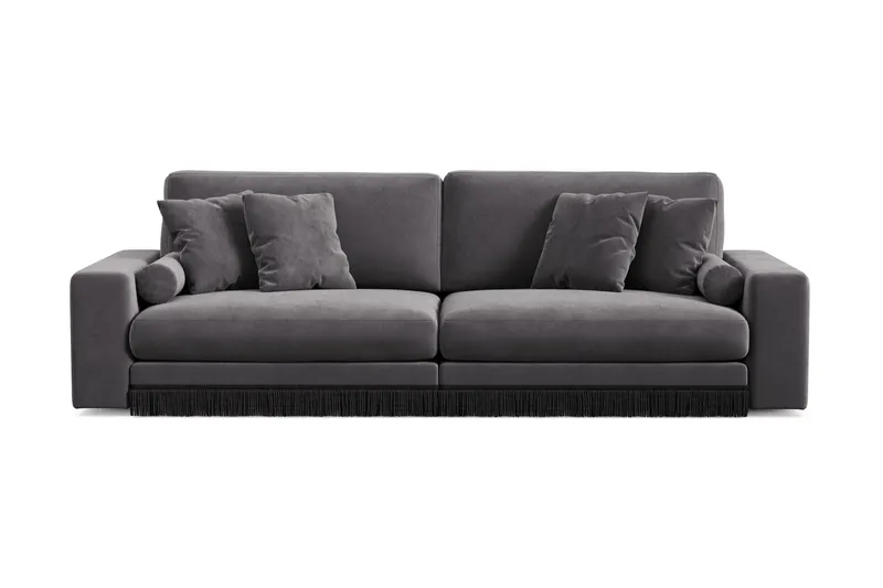 Adelsö by Gynning 4-sits Djup Sammetssoffa, Mörkgrå
