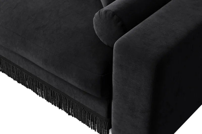 Adelsö by Gynning 4-sits Djup Sammetssoffa - Svart - Möbler - Soffa - 4 sits soffa