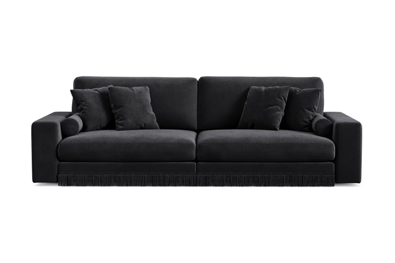 Adelsö by Gynning 4-sits Djup Sammetssoffa - Svart - Möbler - Soffa - 4 sits soffa