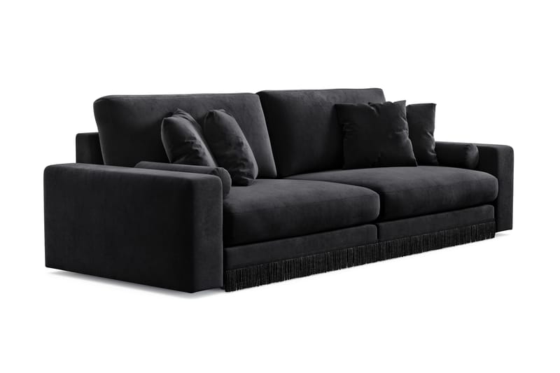 Adelsö by Gynning 4-sits Djup Sammetssoffa - Svart - Möbler - Soffa - 4 sits soffa