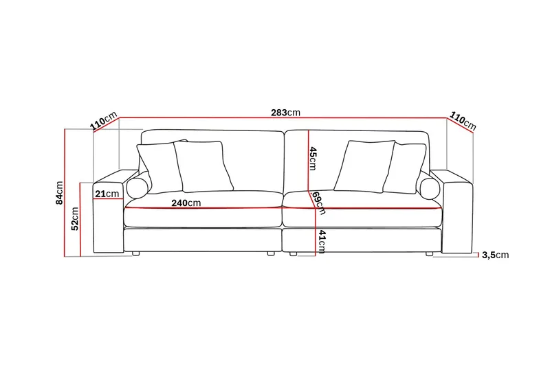 Adelsö by Gynning 4-sits Djup Soffa i Manchester - Greige - Möbler - Soffa - 4 sits soffa