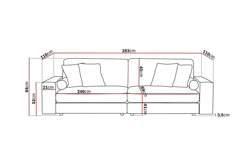 Adelsö by Gynning 4-sits Djup Soffa i Tyg - Brun - Möbler - Soffa - 4 sits soffa