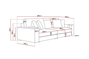 Adelsö by Gynning 4-sits Djup Soffa i Tyg - Brun - Möbler - Soffa - 4 sits soffa