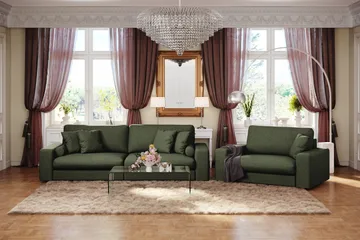 Adelsö by Gynning 4-sits Djup Soffa i Tyg - Grön - Möbler - Soffa - 4 sits soffa