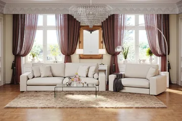 Adelsö by Gynning 4-sits Djup Soffa i Tyg - Ljusbeige - Möbler - Soffa - 4 sits soffa