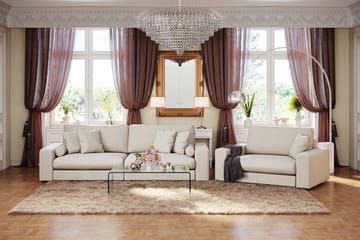 Adelsö by Gynning 4-sits Djup Soffa i Tyg - Ljusbeige - Möbler - Soffa - 4 sits soffa