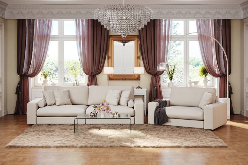 Adelsö by Gynning 4-sits Djup Soffa i Tyg - Ljusbeige - Möbler - Soffa - 4 sits soffa