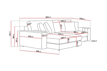 Adelsö by Gynning 4-sits Vändbar L-formad Djup Divansoffa i Sammet - Mörkgrå - Möbler - Soffa - Divansoffa & schäslongsoffa - 4 sits soffa med divan