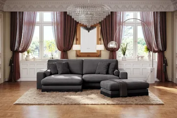 Adelsö by Gynning 4-sits Vändbar L-formad Djup Divansoffa i Sammet - Mörkgrå - Möbler - Soffa - Divansoffa & schäslongsoffa - 4 sits soffa med divan