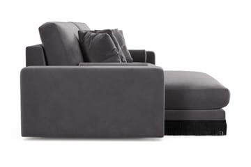 Adelsö by Gynning 4-sits Vändbar L-formad Djup Divansoffa i Sammet - Mörkgrå - Möbler - Soffa - Divansoffa & schäslongsoffa - 4 sits soffa med divan
