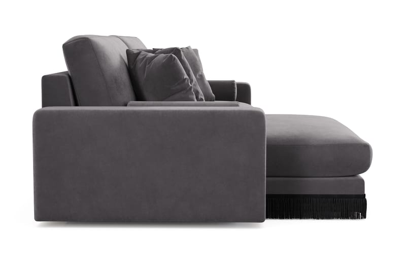 Adelsö by Gynning 4-sits Vändbar L-formad Djup Divansoffa i Sammet - Mörkgrå - Möbler - Soffa - Divansoffa & schäslongsoffa - 4 sits soffa med divan