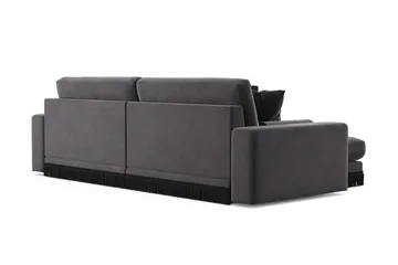 Adelsö by Gynning 4-sits Vändbar L-formad Djup Divansoffa i Sammet - Mörkgrå - Möbler - Soffa - Divansoffa & schäslongsoffa - 4 sits soffa med divan