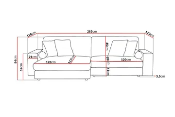 Adelsö by Gynning 4-sits Vändbar L-formad Djup Divansoffa i Sammet - Svart - Möbler - Soffa - Divansoffa & schäslongsoffa - 4 sits soffa med divan