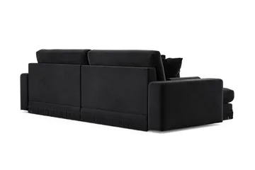 Adelsö by Gynning 4-sits Vändbar L-formad Djup Divansoffa i Sammet - Svart - Möbler - Soffa - Divansoffa & schäslongsoffa - 4 sits soffa med divan