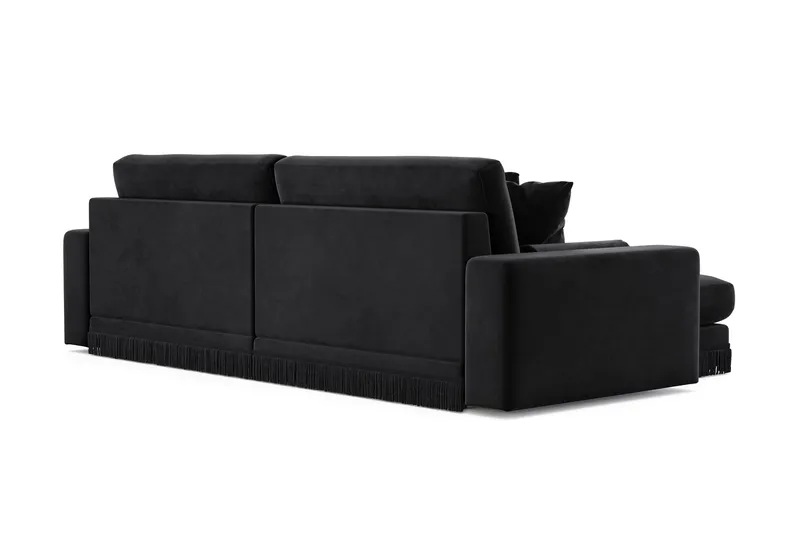 Adelsö by Gynning 4-sits Vändbar L-formad Djup Divansoffa i Sammet - Svart - Möbler - Soffa - Divansoffa & schäslongsoffa - 4 sits soffa med divan