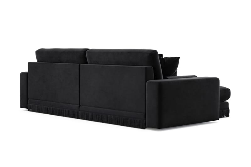 Adelsö by Gynning 4-sits Vändbar L-formad Djup Divansoffa i Sammet - Svart - Möbler - Soffa - Divansoffa & schäslongsoffa - 4 sits soffa med divan