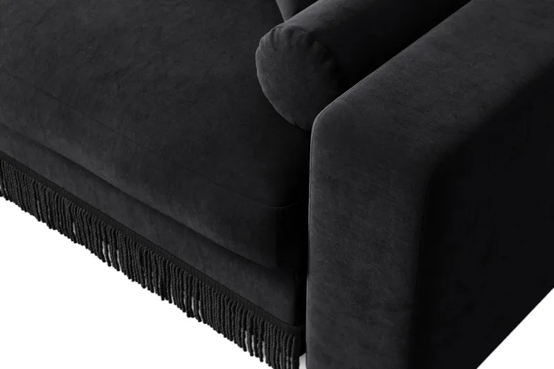 Adelsö by Gynning 4-sits Vändbar L-formad Djup Divansoffa i Sammet - Svart - Möbler - Soffa - Divansoffa & schäslongsoffa - 4 sits soffa med divan