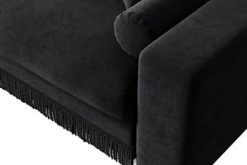 Adelsö by Gynning 4-sits Vändbar L-formad Djup Divansoffa i Sammet - Svart - Möbler - Soffa - Divansoffa & schäslongsoffa - 4 sits soffa med divan