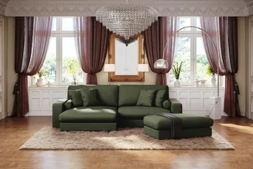 Adelsö by Gynning 4-sits Vändbar L-formad Djup Divansoffa i Tyg - Grön - Möbler - Soffa - Divansoffa & schäslongsoffa - 4 sits soffa med divan