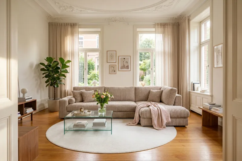 Adelsö by Gynning 5-sits Högervänd Djup Soffa med Divan i Manchester - Greige - Möbler - Soffa - Divansoffa & schäslongsoffa