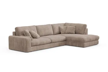 Adelsö by Gynning 5-sits Högervänd Djup Soffa med Divan i Manchester - Greige - Möbler - Soffa - Divansoffa & schäslongsoffa