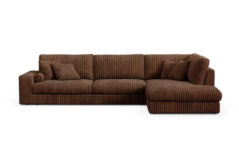 Adelsö by Gynning 5-sits Högervänd Djup Soffa med Divan i Manchester, Mörkbrun