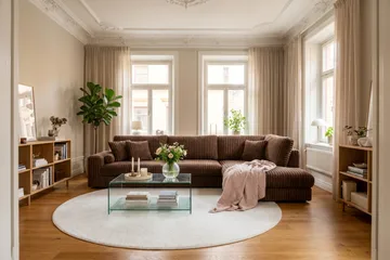 Adelsö by Gynning 5-sits Högervänd Djup Soffa med Divan i Manchester - Mörkbrun - Möbler - Soffa - Divansoffa & schäslongsoffa