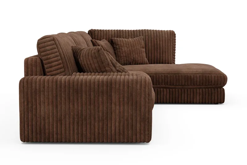Adelsö by Gynning 5-sits Högervänd Djup Soffa med Divan i Manchester - Mörkbrun - Möbler - Soffa - Divansoffa & schäslongsoffa