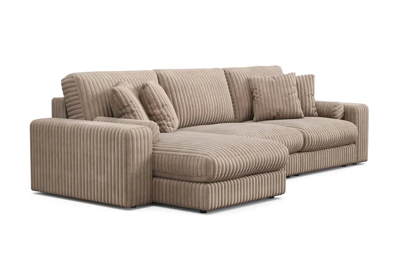 Adelsö by Gynning 5-sits Vändbar L-formad Djup Divansoffa i bred Manchester - Greige - Möbler - Soffa - Divansoffa & schäslongsoffa