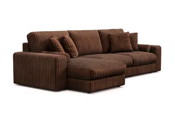 Adelsö by Gynning 5-sits Vändbar L-formad Djup Divansoffa i bred Manchester - Mörkbrun - Möbler - Soffa - Divansoffa & schäslongsoffa