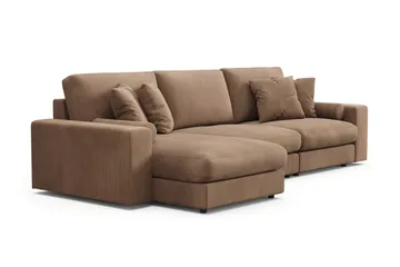 Adelsö by Gynning 5-sits Vändbar L-formad Djup Divansoffa i Manchester - Brun - Möbler - Soffa - Divansoffa & schäslongsoffa