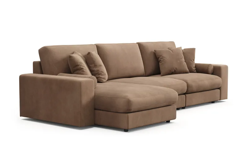 Adelsö by Gynning 5-sits Vändbar L-formad Djup Divansoffa i Manchester - Brun - Möbler - Soffa - Divansoffa & schäslongsoffa