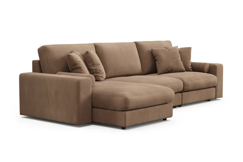 Adelsö by Gynning 5-sits Vändbar L-formad Djup Divansoffa i Manchester - Brun - Möbler - Soffa - Divansoffa & schäslongsoffa