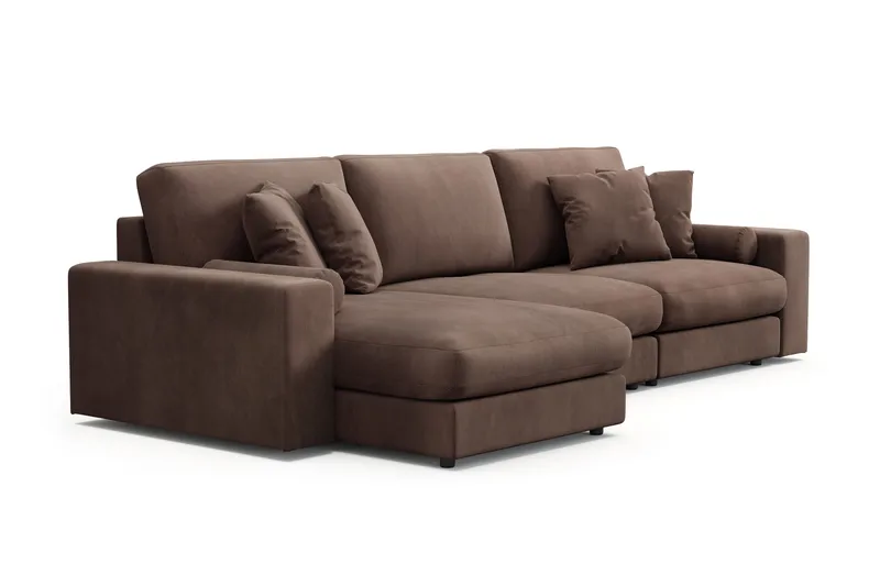 Adelsö by Gynning 5-sits Vändbar L-formad Djup Divansoffa i Manchester - Brun - Möbler - Soffa - Divansoffa & schäslongsoffa