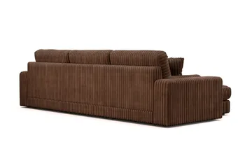 Adelsö by Gynning 5-sits Vändbar L-formad Djup Divansoffa i Manchester - Mörkbrun - Möbler - Soffa - Divansoffa & schäslongsoffa