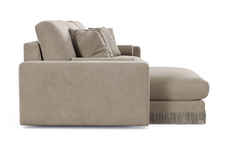 Adelsö by Gynning 5-sits Vändbar L-formad Djup Divansoffa i Sammet - Beige - Möbler - Soffa - Sammetssoffa